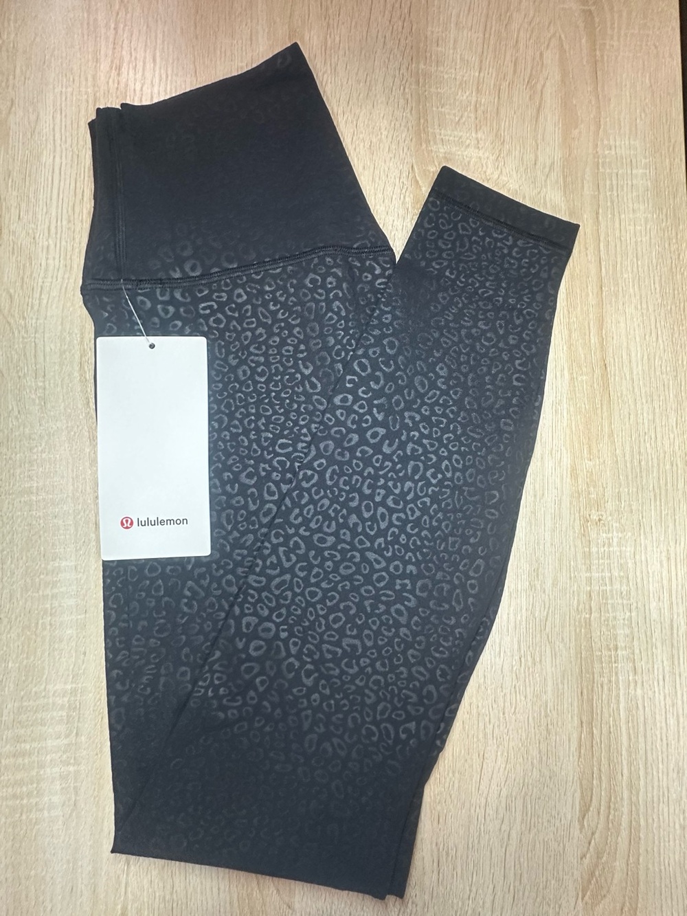 lululemon kids black tonal leopard print leggings
